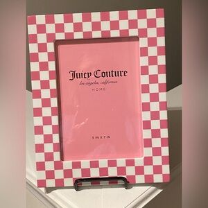 Juicy Couture Pink and White Checkered Picture Frame NWT